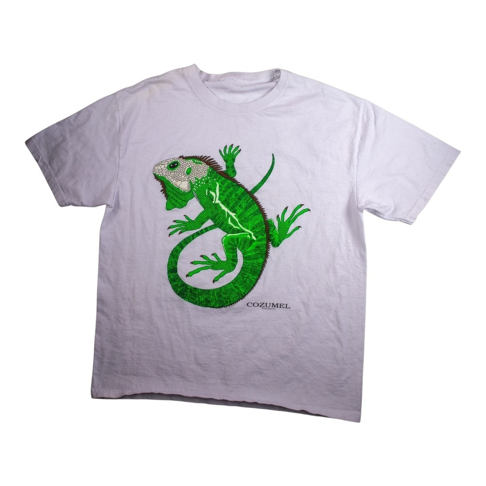 Men's Cozumel T Shirt Size Med White Short Sleeve Crew Neck Cotton